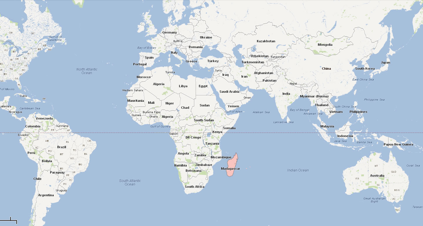 carte du madagascar monde